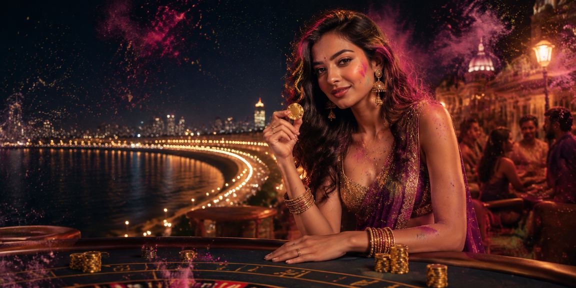 Holi festival celebration at Mumbai Marine Drive mobile casino